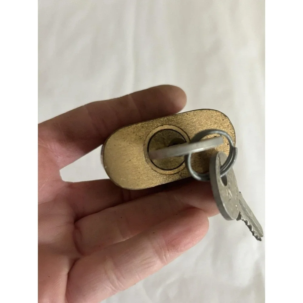 Lot Of 2 Vintage Padlock Yale & Towne Mfg Stamford CT Eagle Small Mini Brass Key